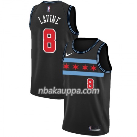 Chicago Bulls Zach LaVine 8 2018-19 Nike City Edition Musta Pelipaidat Swingman - Miesten